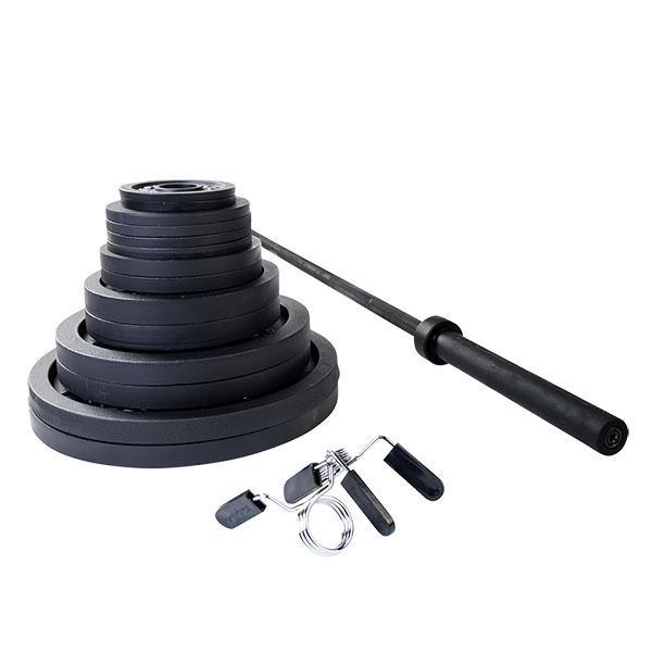 Body Solid 300 lb Cast Iron Olympic Weight Set with Bar and Collars