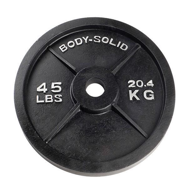 Body Solid Black Cast Iron Olympic Plates - Each