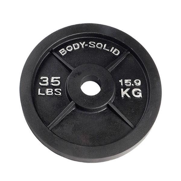 Body Solid Black Cast Iron Olympic Plates - Each