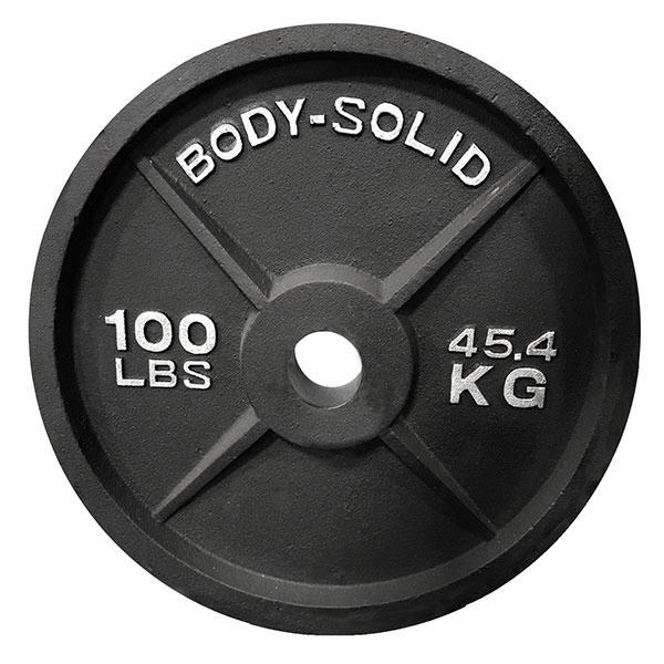 Body Solid Black Cast Iron Olympic Plates - Each